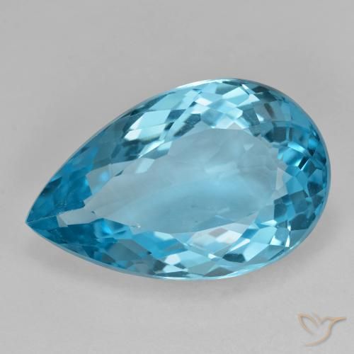 21.08ct 天然 瑞士蓝 黄玉, 梨形, VS