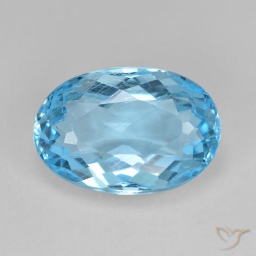 11.58ct 天然 瑞士蓝 黄玉, 椭圆形, VS