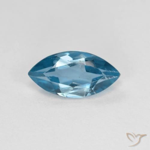 1.26ct 天然 瑞士蓝 黄玉, 榄尖形, VS