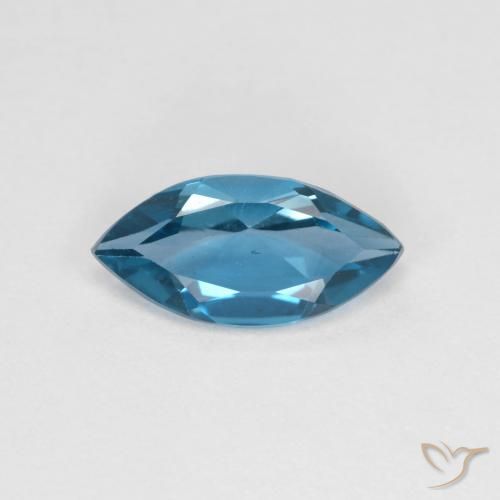 1.17ct 天然 瑞士蓝 黄玉, 榄尖形, VS