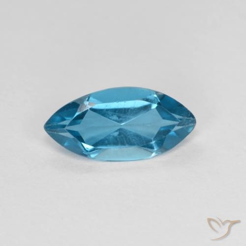 1.09ct 天然 瑞士蓝 黄玉, 榄尖形, VS