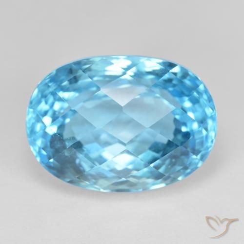 24.17ct 天然 瑞士蓝 黄玉, 椭圆形, VS
