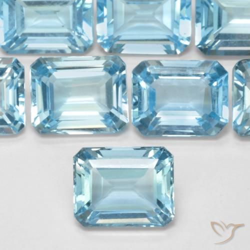 3.95ct 天然 瑞士蓝 黄玉, 祖母绿式切割, VVS-VS
