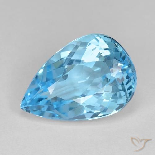 12.05ct 天然 天蓝 黄玉, 梨形, VVS-VS
