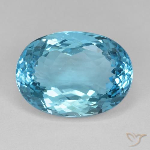 16.59ct 天然 瑞士蓝 黄玉, 椭圆形, VVS-VS