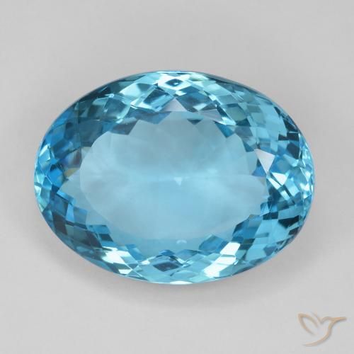 26.21ct 天然 瑞士蓝 黄玉, 椭圆形, VVS-VS