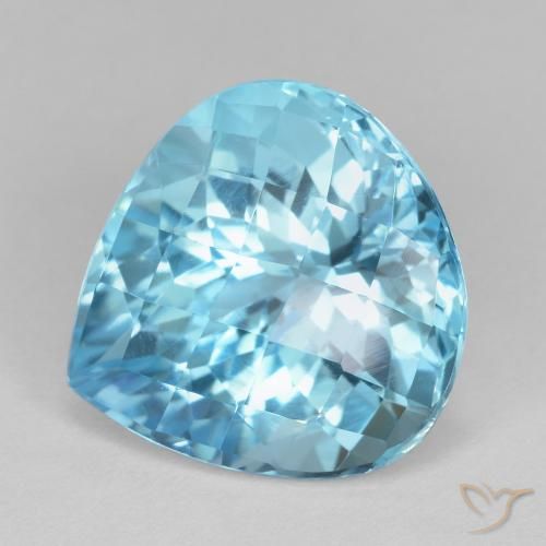 18.11ct 天然 瑞士蓝 黄玉, 梨形, VVS-VS