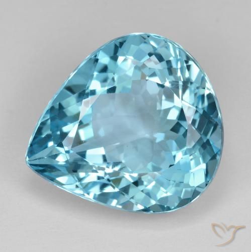 21.31ct 天然 瑞士蓝 黄玉, 梨形, VVS-VS