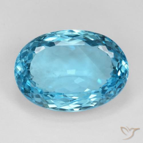 24.69ct 天然 瑞士蓝 黄玉, 椭圆形, VS