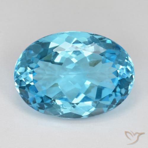 19.31ct 天然 瑞士蓝 黄玉, 椭圆形, VS