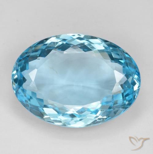 27.65ct 天然 瑞士蓝 黄玉, 椭圆形, VVS