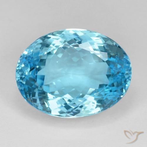 26.73ct 天然 瑞士蓝 黄玉, 椭圆形, VVS