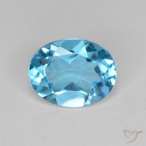 2.15ct 天然 瑞士蓝 黄玉, 椭圆形, VVS-VS