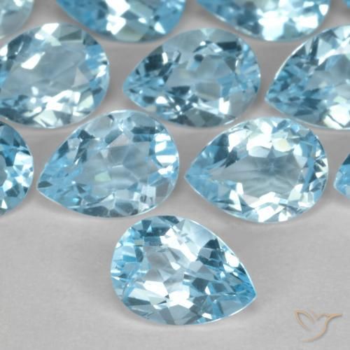 0.76ct 天然 瑞士蓝 黄玉, 梨形, VVS-VS