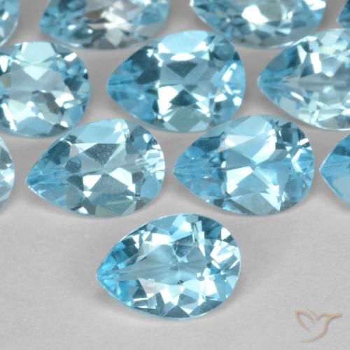 0.85ct 天然 瑞士蓝 黄玉, 梨形, VVS-VS