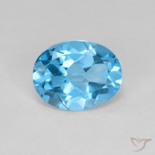 1.76ct 天然 瑞士蓝 黄玉, 椭圆形, VS