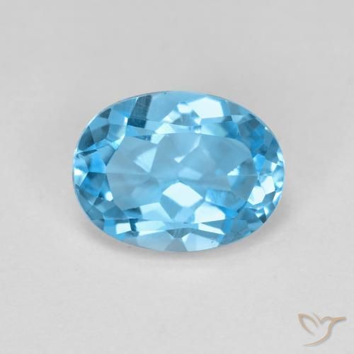 2.08ct 天然 瑞士蓝 黄玉, 椭圆形, VS