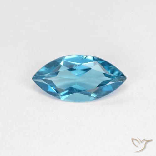 1.08ct 天然 蓝色 黄玉, 榄尖形, VS