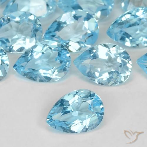 0.82ct 天然 天蓝 黄玉, 梨形, VS