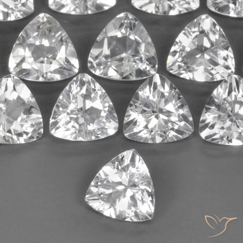 0.88ct 天然 清晰的白色 黄玉, 胖三角形, VVS-VS