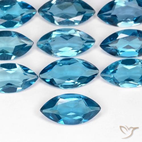 0.99ct 天然 蓝色 黄玉, 榄尖形, VS
