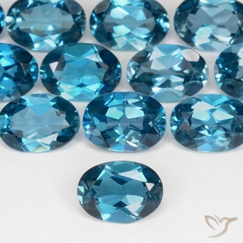 0.92ct 天然 蓝色 黄玉, 椭圆形, VS
