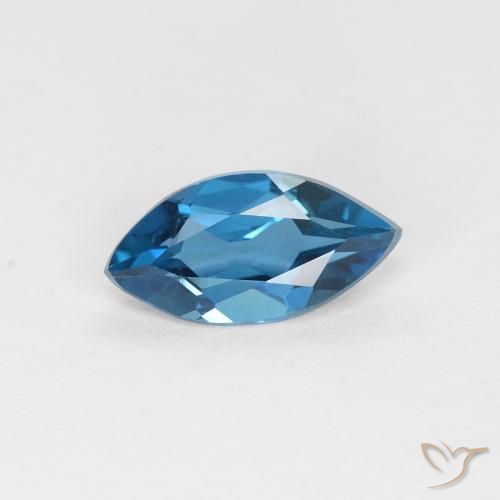 0.89ct 天然 蓝色 黄玉, 榄尖形, VVS-VS