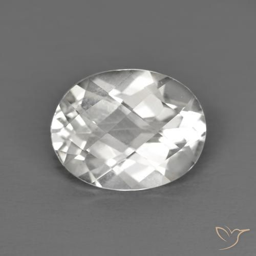 3.34ct 天然 白色 黄玉, 椭圆形, VVS