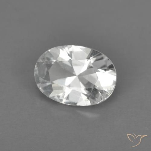 0.87ct 天然 暖白 黄玉, 椭圆形, VS