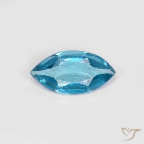 0.91ct 天然 蓝色 黄玉, 榄尖形, VS