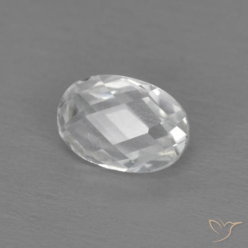 0.70ct 天然 白色 黄玉, 椭圆形, VVS