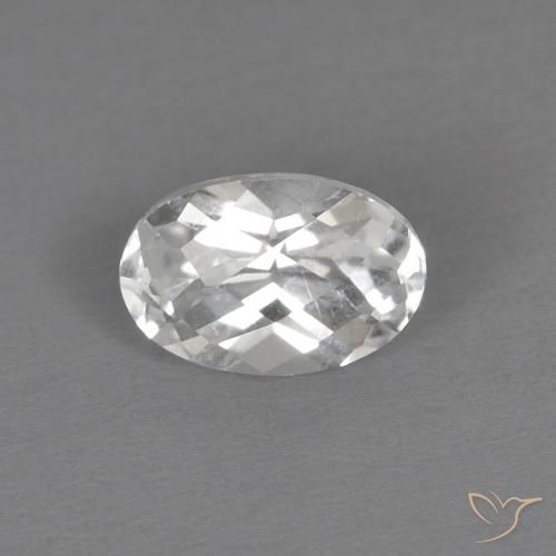 0.69ct 天然 白色 黄玉, 椭圆形, VVS