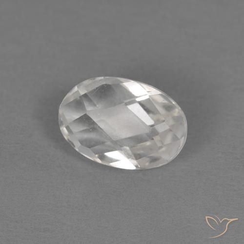 0.61ct 天然 白色 黄玉, 椭圆形, VVS