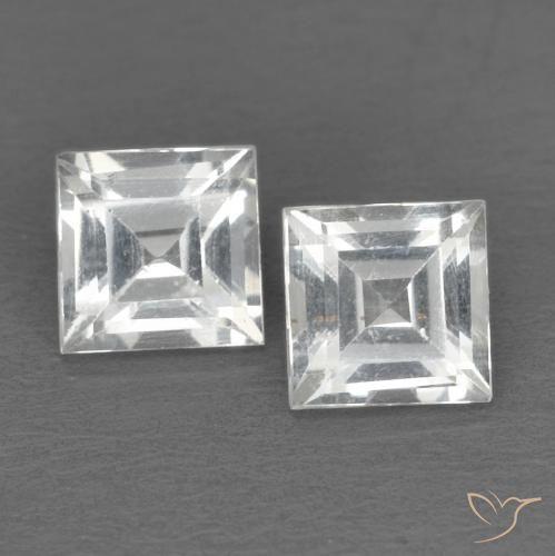 1.14ctw 天然 白色 黄玉, 正方形, VVS-VS