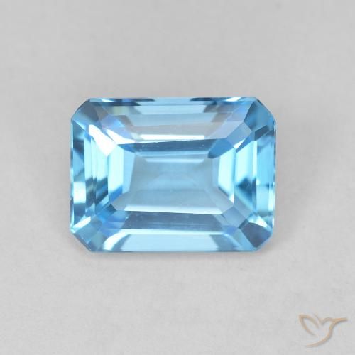 1.84ct 天然 天蓝 黄玉, 祖母绿式切割, VVS