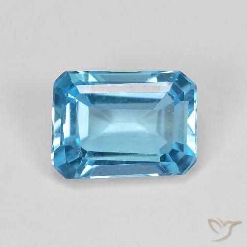 1.90ct 天然 瑞士蓝 黄玉, 祖母绿式切割, VVS