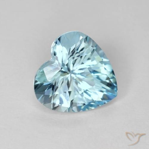 2.87ct 天然 天蓝 黄玉, 心形, VVS