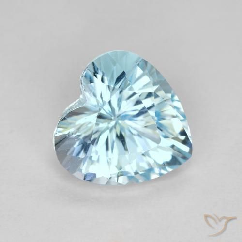 3.03ct 天然 天蓝 黄玉, 心形, VVS-VS