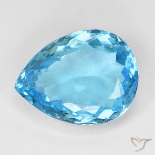 16.13ct 天然 瑞士蓝 黄玉, 梨形, VVS