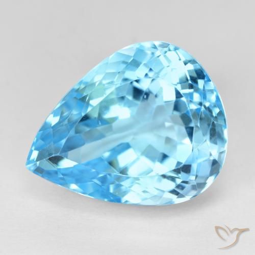 20.97ct 天然 瑞士蓝 黄玉, 梨形, VVS