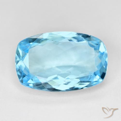 10.74ct 天然 瑞士蓝 黄玉, 软垫, VVS