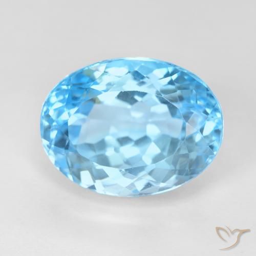 12.83ct 天然 瑞士蓝 黄玉, 椭圆形, VS