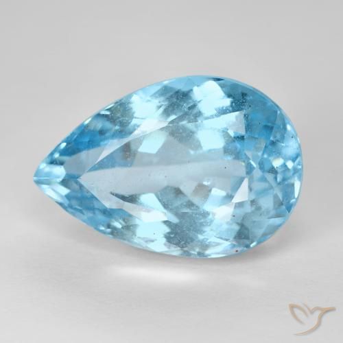 16.76ct 天然 天蓝 黄玉, 梨形, VS-SI