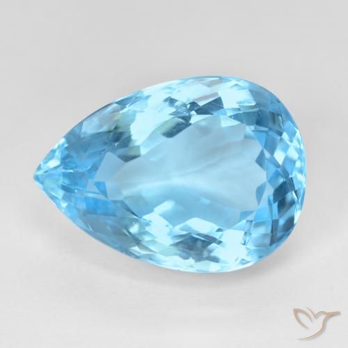 15.36ct 天然 瑞士蓝 黄玉, 梨形, VS