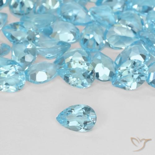 0.55ct 天然 瑞士蓝 黄玉, 梨形, VVS-VS