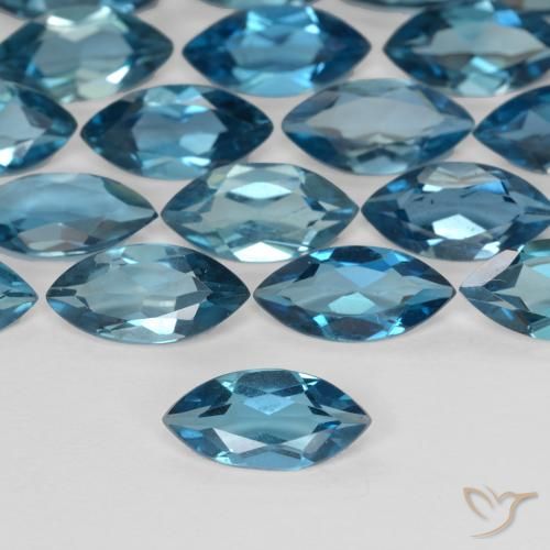 1.10ct 天然 蓝色 黄玉, 榄尖形, VS