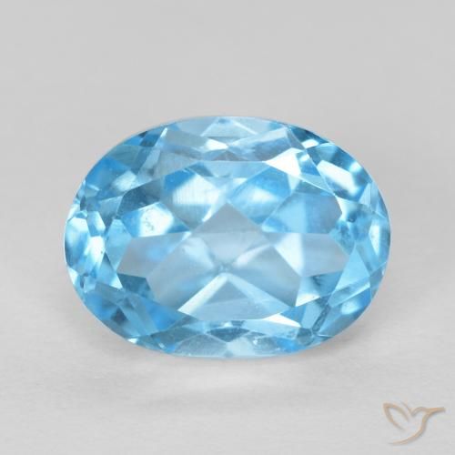 1.72ct 天然 瑞士蓝 黄玉, 椭圆形, VVS-VS