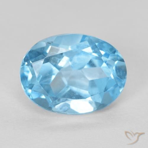 1.68ct 天然 瑞士蓝 黄玉, 椭圆形, VVS-VS