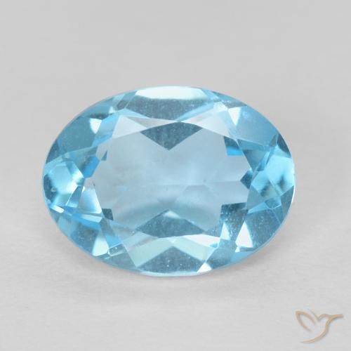 1.42ct 天然 瑞士蓝 黄玉, 椭圆形, VVS-VS