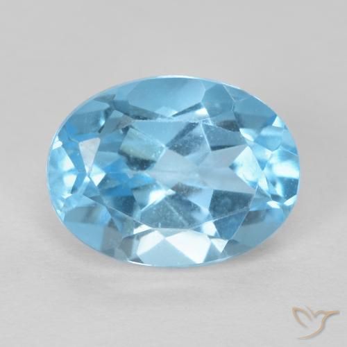 1.81ct 天然 瑞士蓝 黄玉, 椭圆形, VS